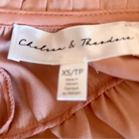 Chelsea & Theodore Apricot Ruffle Silky Blouse - Picture 4 of 4